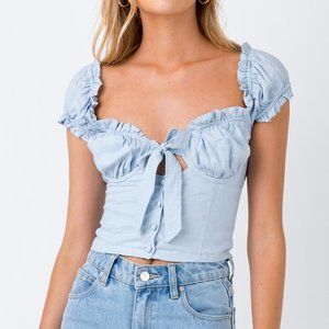 Princess Polly Elouise Crop Top Blue